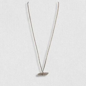 Handmade Wire Wrapped Clear Quartz Crystal Pendant 33in Gold Tone Chain Necklace